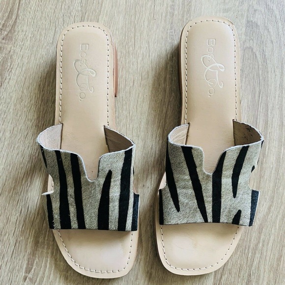 Bos. & Co. Shoes - Bos and Co Imani Tiger Print Slide On Sandals